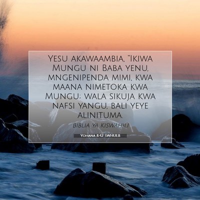 Picture 07 - Yohana 8:42 SWHULB - Yesu akawaambia, “Ikiwa Mungu ni Baba yenu, - Bible Verse Picture
