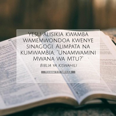 Picture 07 - Yohana 9:35 SWHULB - Yesu alisikia kwamba wamemwondoa kwenye sinagogi. - Bible Verse Picture
