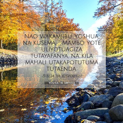 Picture 07 - Yoshua 1:16 SWHULB - Nao wakamjibu Yoshua, na kusema, “ Mambo yote - Bible Verse Picture