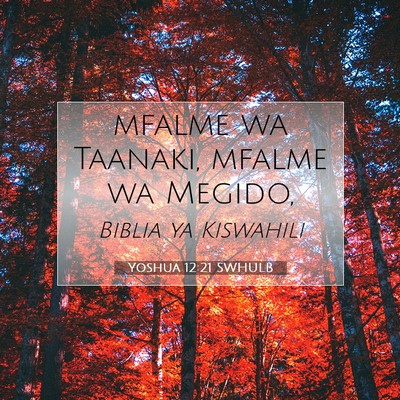 Picture 07 - Yoshua 12:21 SWHULB - mfalme wa Taanaki, mfalme wa - Bible Verse Picture