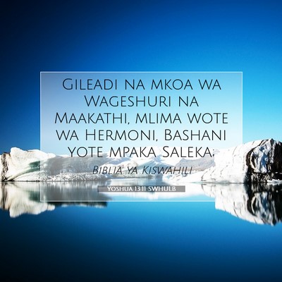 Picture 07 - Yoshua 13:11 SWHULB - Gileadi na mkoa wa Wageshuri na Maakathi, mlima - Bible Verse Picture