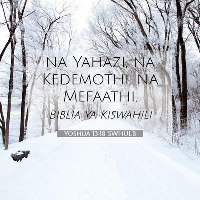 Picture 07 - Yoshua 13:18 SWHULB - na Yahazi, na Kedemothi, na - Bible Verse Picture