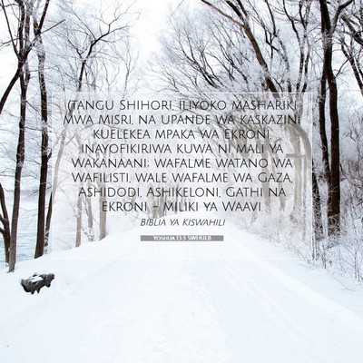Picture 07 - Yoshua 13:3 SWHULB - (tangu Shihori, iliyoko mashariki mwa Misri, na - Bible Verse Picture