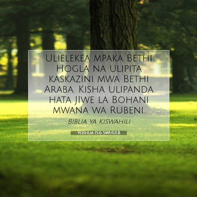 Picture 07 - Yoshua 15:6 SWHULB - Ulielekea mpaka Bethi Hogla na ulipita kaskazini - Bible Verse Picture