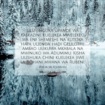 Picture 07 - Yoshua 18:17 SWHULB - Ulizunguka upande wa kaskazini, kuelekea mwelekeo - Bible Verse Picture