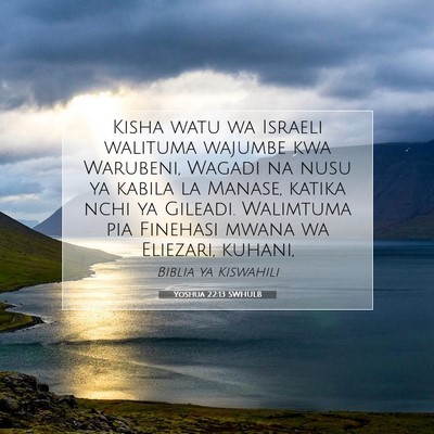 Picture 07 - Yoshua 22:13 SWHULB - Kisha watu wa Israeli walituma wajumbe kwa - Bible Verse Picture