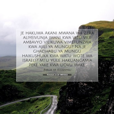 Picture 07 - Yoshua 22:20 SWHULB - Je hakuwa Akani mwana wa Zera aliyeivunja imani - Bible Verse Picture