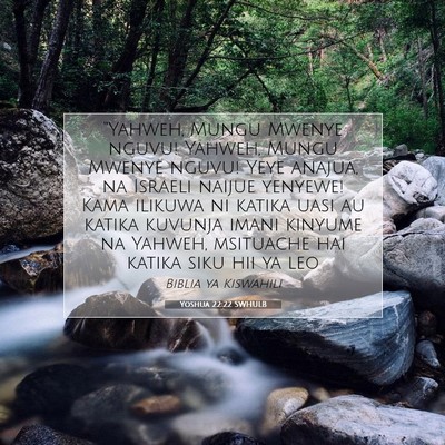 Picture 07 - Yoshua 22:22 SWHULB - “Yahweh, Mungu Mwenye nguvu! Yahweh, Mungu - Bible Verse Picture