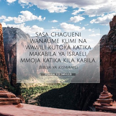 Picture 07 - Yoshua 3:12 SWHULB - Sasa chagueni wanaume kumi na wawili kutoka - Bible Verse Picture