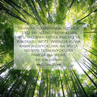 Picture 07 - Yoshua 3:7 SWHULB - Yahweh akamwambia Yoshua, “Siku hii nitakufanya - Bible Verse Picture