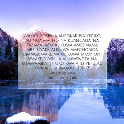 Picture 07 - Yoshua 5:13 SWHULB - Wakati Yoshua alipokaribia Yeriko, aliinua macho - Bible Verse Picture