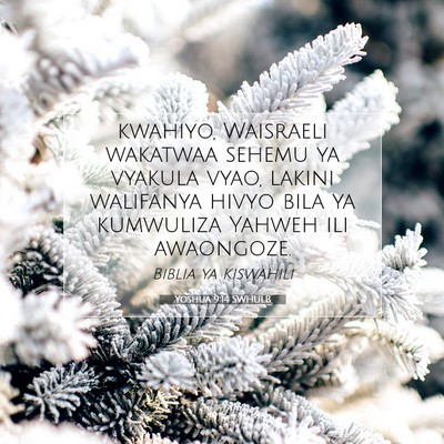 Picture 07 - Yoshua 9:14 SWHULB - kwahiyo, Waisraeli wakatwaa sehemu ya vyakula - Bible Verse Picture