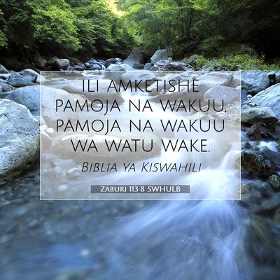Picture 07 - Zaburi 113:8 SWHULB - ili amketishe pamoja na wakuu, pamoja na wakuu wa - Bible Verse Picture