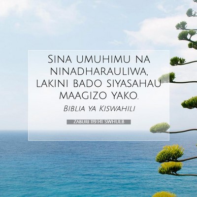 Picture 07 - Zaburi 119:141 SWHULB - Sina umuhimu na ninadharauliwa, lakini bado - Bible Verse Picture