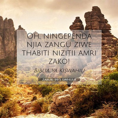 Picture 07 - Zaburi 119:5 SWHULB - Oh, ningependa njia zangu ziwe thabiti nizitii - Bible Verse Picture