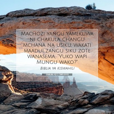 Picture 07 - Zaburi 42:3 SWHULB - Machozi yangu yamekuwa ni chakula changu mchana - Bible Verse Picture