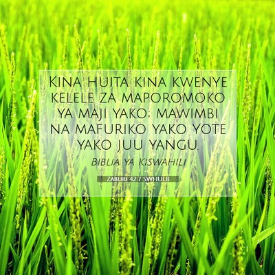 Picture 07 - Zaburi 42:7 SWHULB - Kina huita kina kwenye kelele za maporomoko ya - Bible Verse Picture