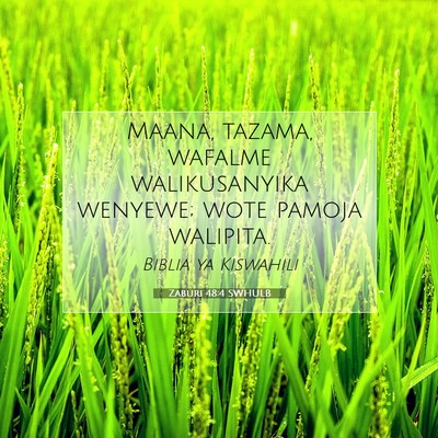 Picture 07 - Zaburi 48:4 SWHULB - Maana, tazama, wafalme walikusanyika wenyewe; - Bible Verse Picture