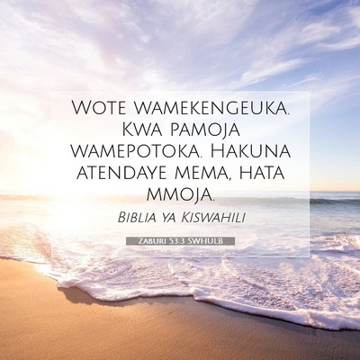 Picture 07 - Zaburi 53:3 SWHULB - Wote wamekengeuka. Kwa pamoja wamepotoka. Hakuna - Bible Verse Picture