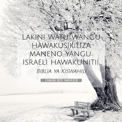 Picture 07 - Zaburi 81:11 SWHULB - Lakini watu wangu hawakusikiliza maneno yangu; - Bible Verse Picture