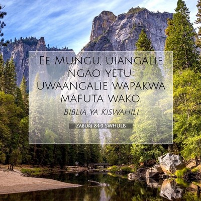 Picture 07 - Zaburi 84:9 SWHULB - Ee Mungu, uiangalie ngao yetu; uwaangalie wapakwa - Bible Verse Picture