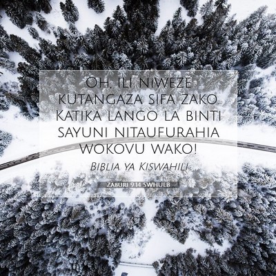 Picture 07 - Zaburi 9:14 SWHULB - Oh, ili niweze kutangaza sifa zako. Katika lango - Bible Verse Picture