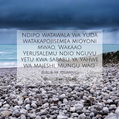 Picture 07 - Zekaria 12:5 SWHULB - Ndipo watawala wa Yuda watakapojisemea mioyoni - Bible Verse Picture