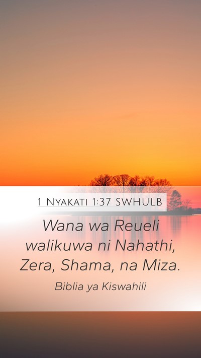 1 Nyakati 1:37 SWHULB Bible Verse Image
