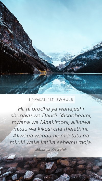 1 Nyakati 11:11 SWHULB Bible Verse Image