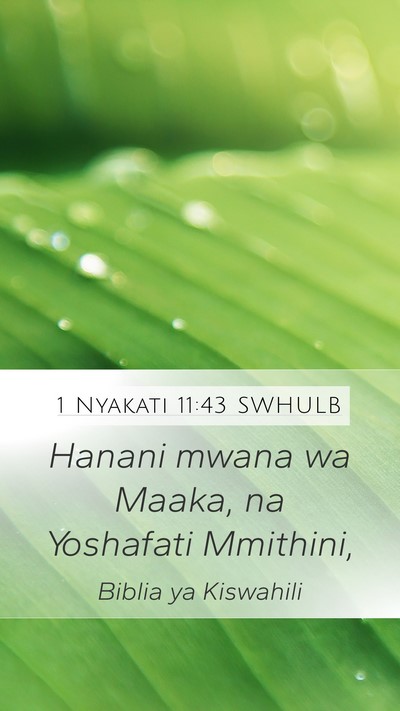 1 Nyakati 11:43 SWHULB Mobile Phone Wallpaper - Hanani mwana wa Maaka, na Yoshafati - Mobile Bible Verse Wallpaper