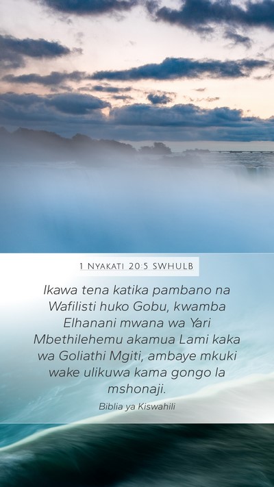 1 Nyakati 20:5 SWHULB Bible Verse Image