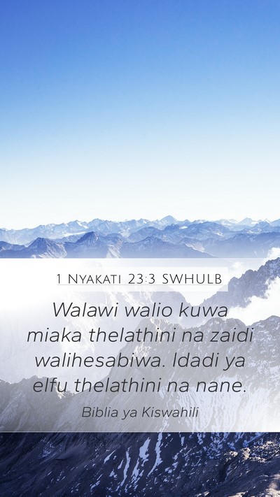 1 Nyakati 23:3 SWHULB Bible Verse Image