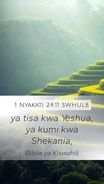 1 Nyakati 24:11 SWHULB Mobile Phone Wallpaper - ya tisa kwa Yeshua, ya kumi kwa - Mobile Bible Verse Wallpaper