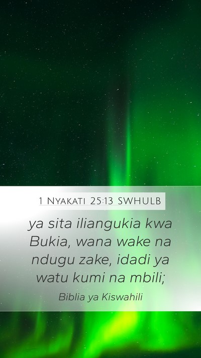 1 Nyakati 25:13 SWHULB Mobile Phone Wallpaper - ya sita iliangukia kwa Bukia, wana wake na ndugu - Mobile Bible Verse Wallpaper