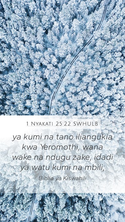 1 Nyakati 25:22 SWHULB Mobile Phone Wallpaper - ya kumi na tano iliangukia kwa Yeromothi, wana - Mobile Bible Verse Wallpaper