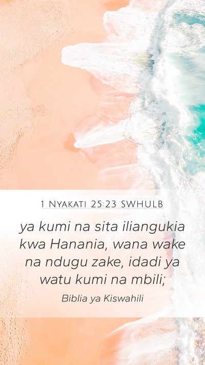 1 Nyakati 25:23 SWHULB Mobile Phone Wallpaper - ya kumi na sita iliangukia kwa Hanania, wana wake - Mobile Bible Verse Wallpaper
