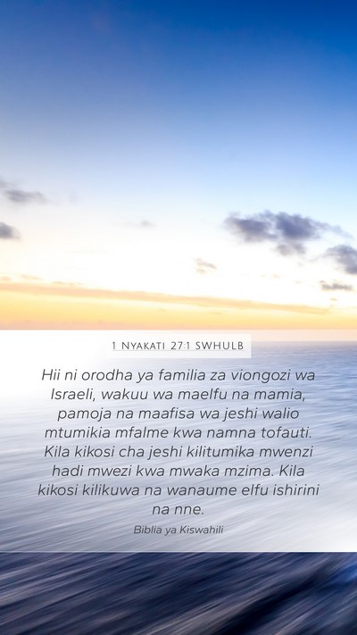 1 Nyakati 27:1 SWHULB Bible Verse Image