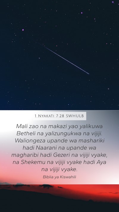 1 Nyakati 7:28 SWHULB Bible Verse Image