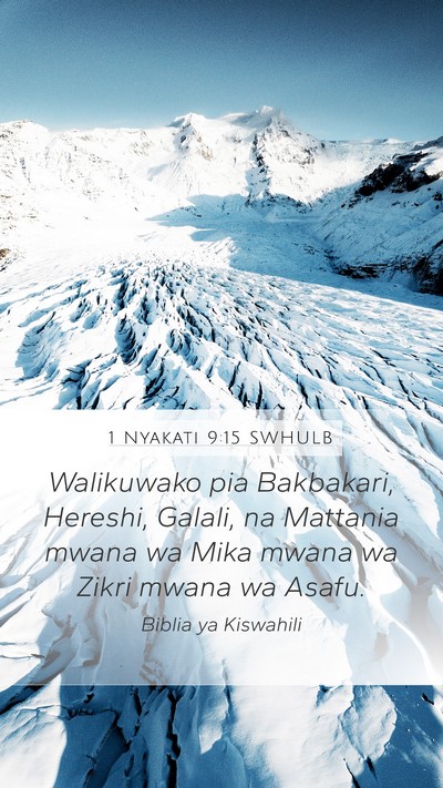 1 Nyakati 9:15 SWHULB Bible Verse Image