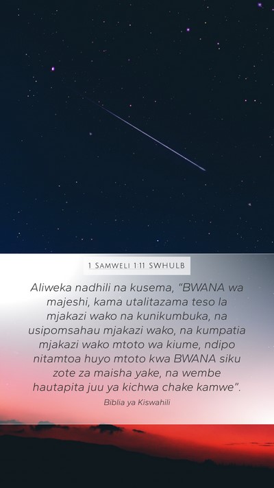 1 Samweli 1:11 SWHULB Bible Verse Image