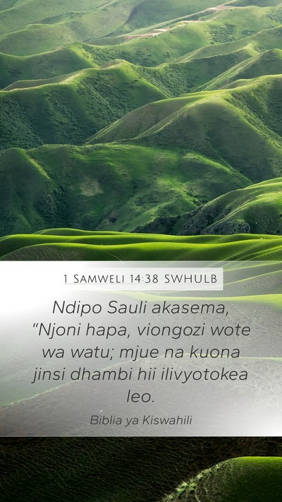 1 Samweli 14:38 SWHULB Bible Verse Image