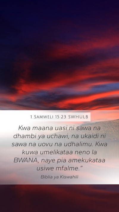 1 Samweli 15:23 SWHULB Bible Verse Image