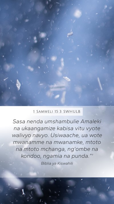 1 Samweli 15:3 SWHULB Bible Verse Image