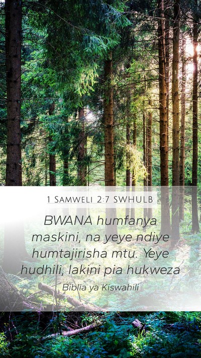 1 Samweli 2:7 SWHULB Bible Verse Image