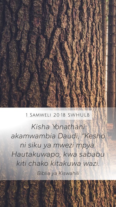 1 Samweli 20:18 SWHULB Bible Verse Image