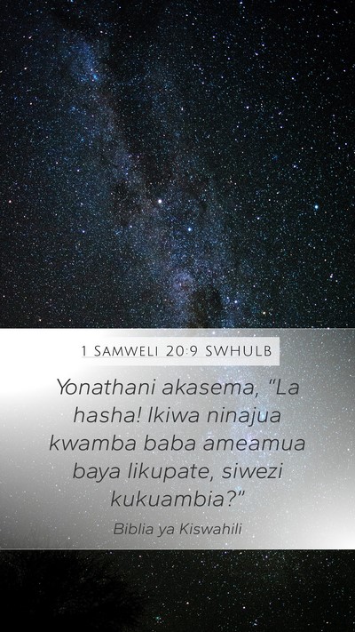 1 Samweli 20:9 SWHULB Bible Verse Image