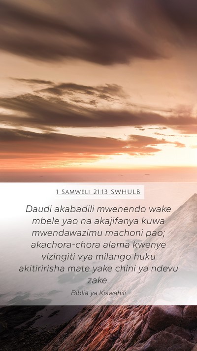1 Samweli 21:13 SWHULB Bible Verse Image