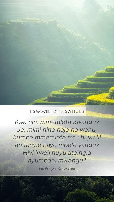 1 Samweli 21:15 SWHULB Bible Verse Image