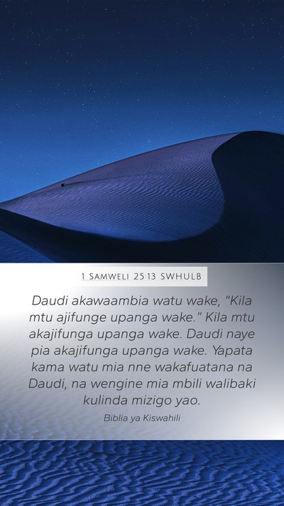 1 Samweli 25:13 SWHULB Bible Verse Image