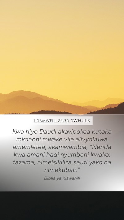 1 Samweli 25:35 SWHULB Bible Verse Image